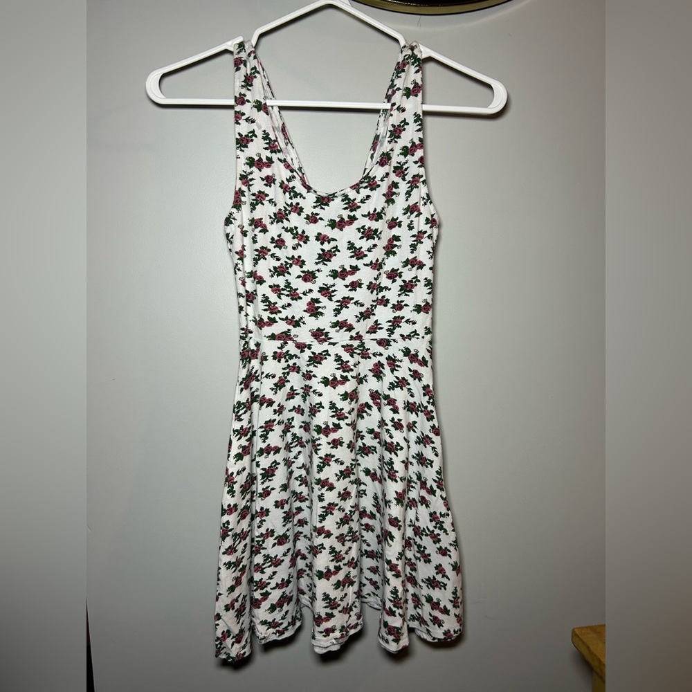 La Hearts White and Red Floral Mini Dress